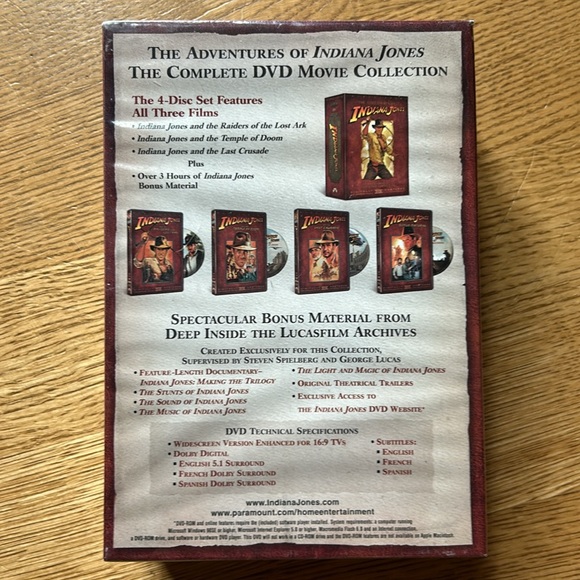 NWT The Adventures of Indiana Jones Complete Widescreen 4 DVD Movie Collection - Picture 6 of 10